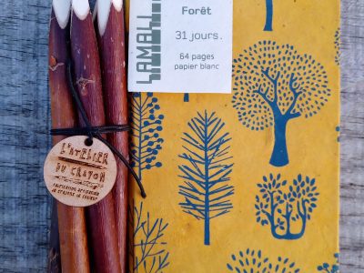 carnet arbre lamali + 5 crayons de couleur